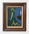 Embarkation to Cythera - framed painting with figures and boat