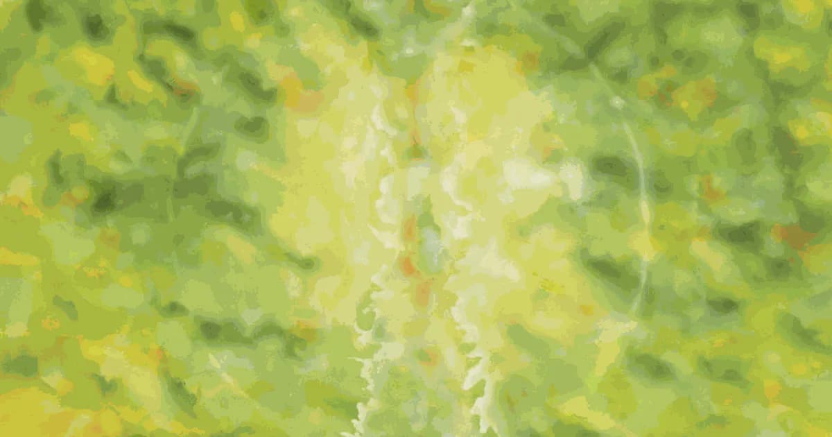 Abstract painting with soft, blended yellow-green tones and organic, flowing forms suggesting foliage or natural textures.