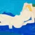 Abstract mixed-media piece with cream and blue tones, gestural marks suggesting landscape or natural forms.